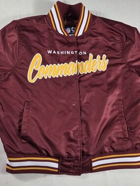 Ultra Game Washington Commanders Satin Bomber Jacket Men's M